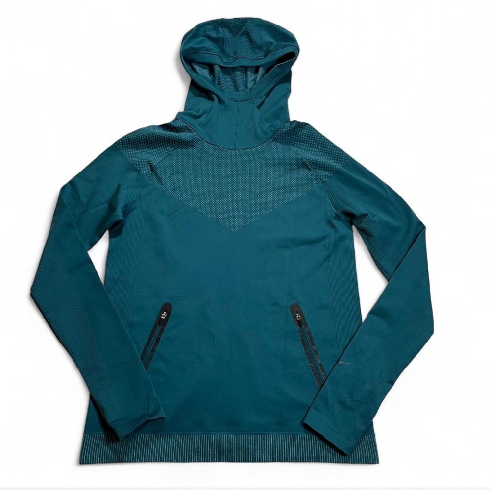 Nike Luxeβ Luxe Seamless Running Jacket Women L Green Full Zip Thumbholes
